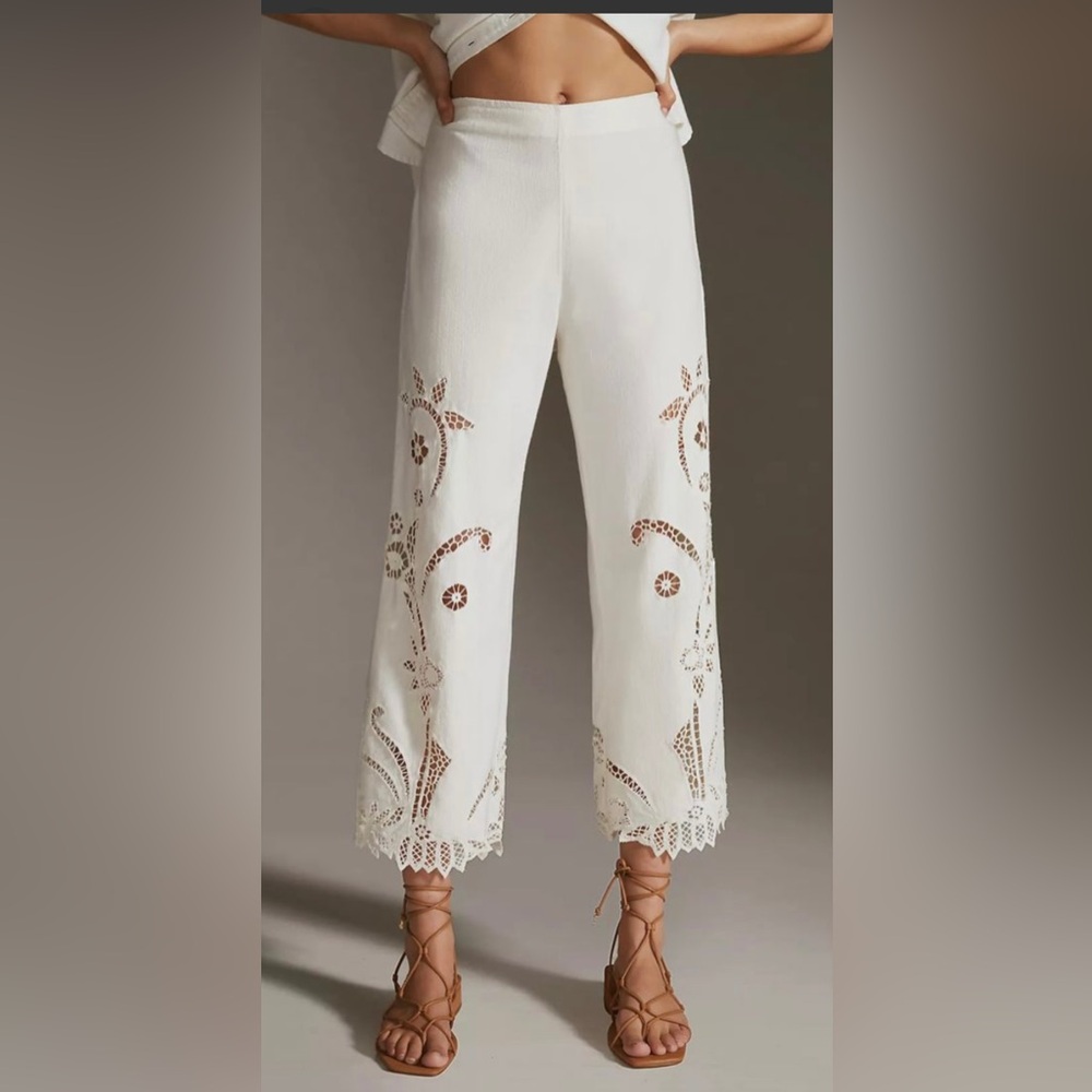 Anthropologie Eyelet Pants NWT